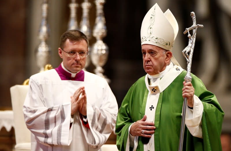 Pope Francis celebrates a Mass marking the Roman Catholic Church's World Day of the Poor