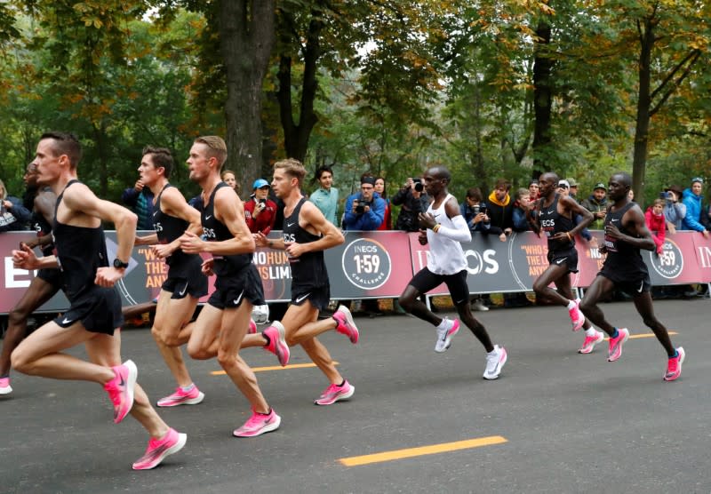 Eliud Kipchoge, the marathon world record holder from Kenya, attempts to run a marathon in under two hours in Vienna