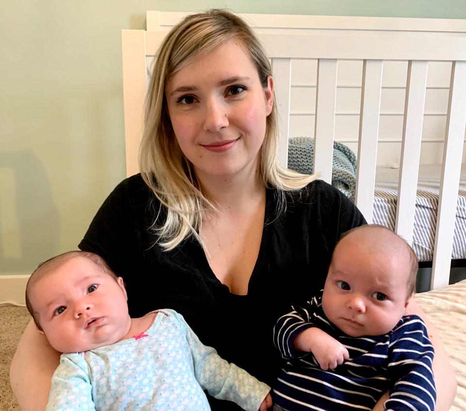 When Emily LaCosse went into the hospital to deliver her twins, Cecelia and Theo, few people were wearing face masks. When she left five days later, 