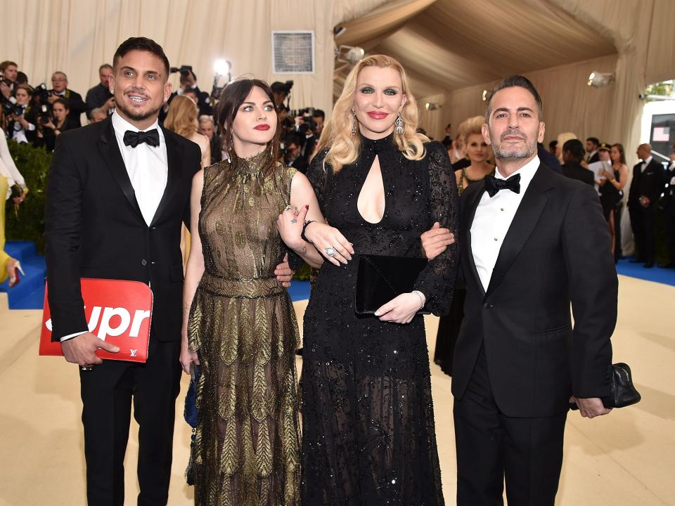 Frances Bean Cobain, Courtney Love and Marc Jacobs at the Met Gala