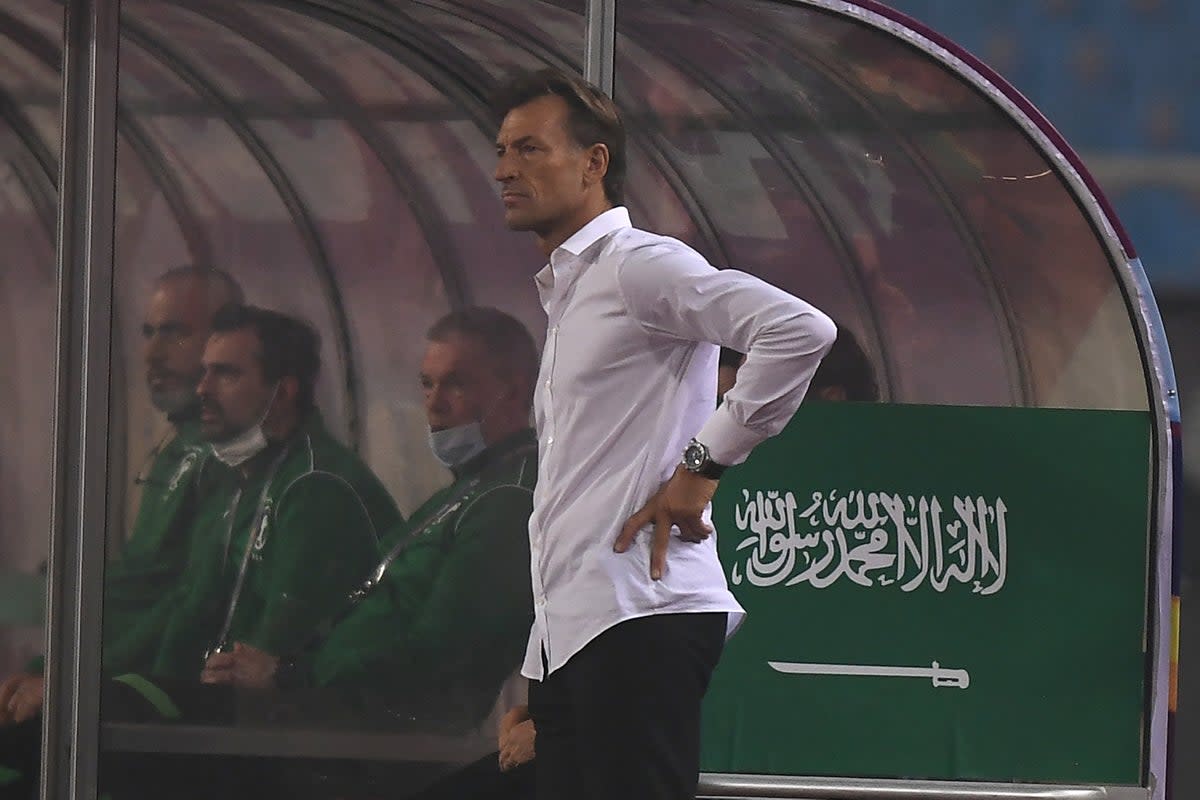 Herve Renard will lead Saudi Arabia in Qatar - a long way from his days as Cambridge United boss  (AFP via Getty Images)