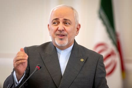 Iran's Foreign Minister Mohammad Javad Zarif speaks during a news conference in Tehran