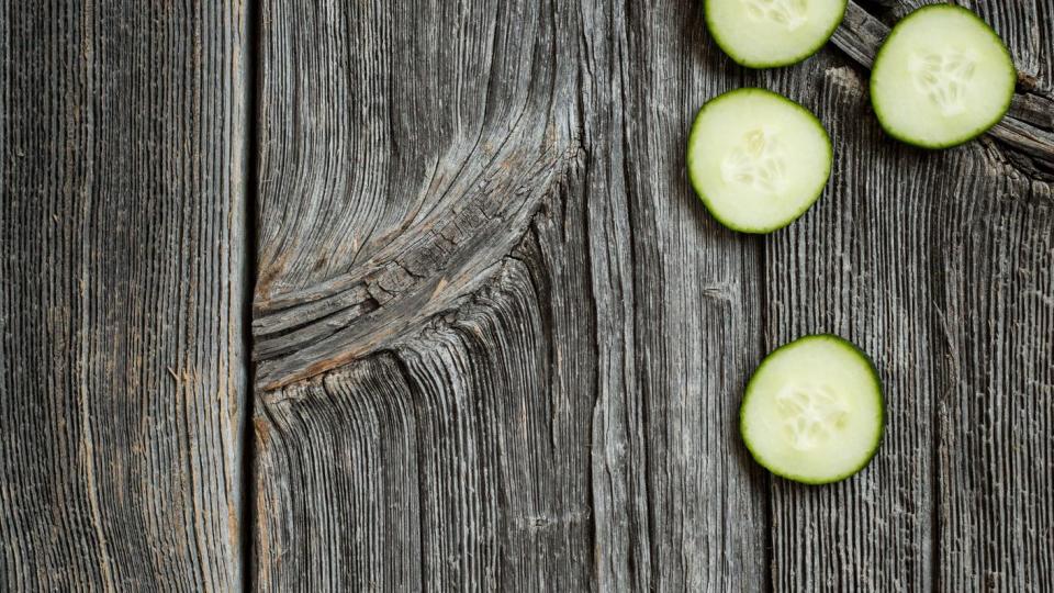 Cucumbers on Wooden Surface