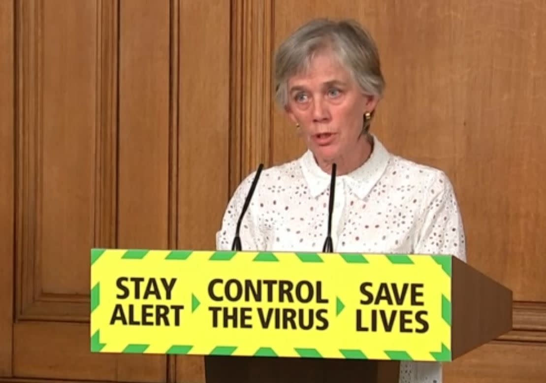 Deputy Chief Scientific Adviser Professor Dame Angela McLean said the number of hospital admissions were not falling as quickly as they were straight after the peak. (PA)