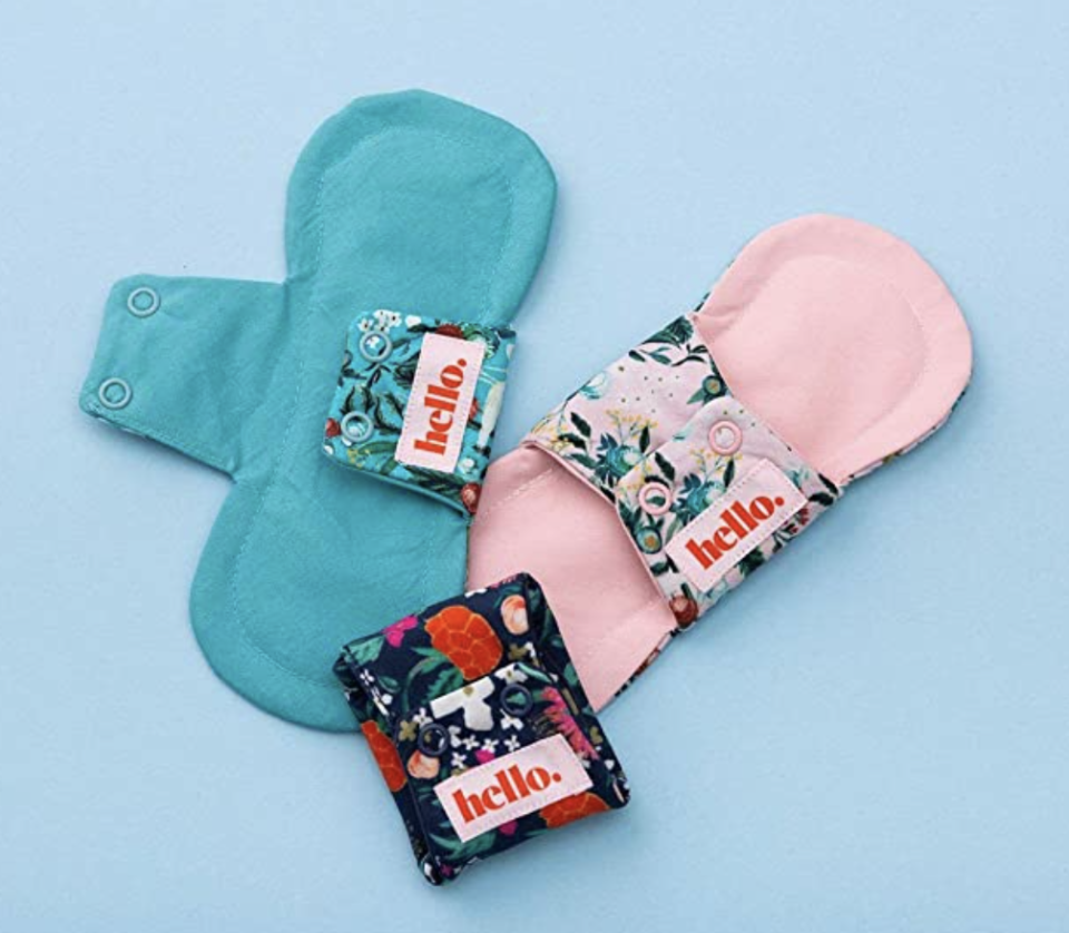 The Hello Cup reusable menstrual liners, reusable liners/sanitary pads, organic. PHOTO: Amazon