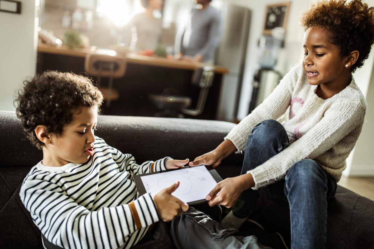 Having to spend so much time at home together is a recipe for sibling bickering. (Photo: skynesher via Getty Images)