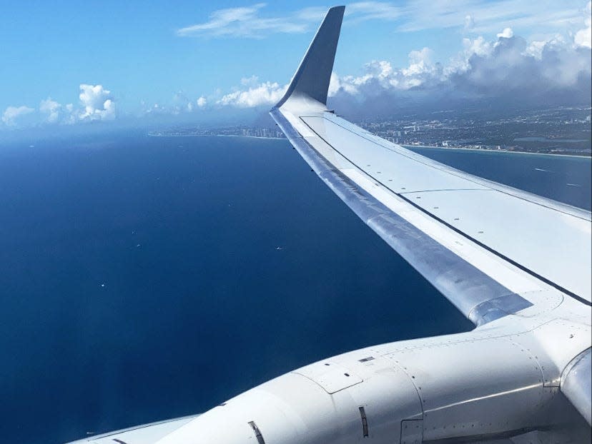 the view of a plane wing