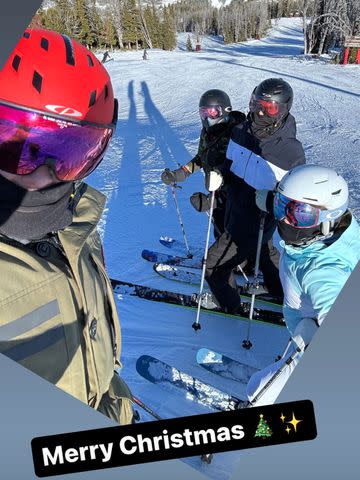 <p>Tom Brady/Instagram</p> Tom Brady and kids skiing together