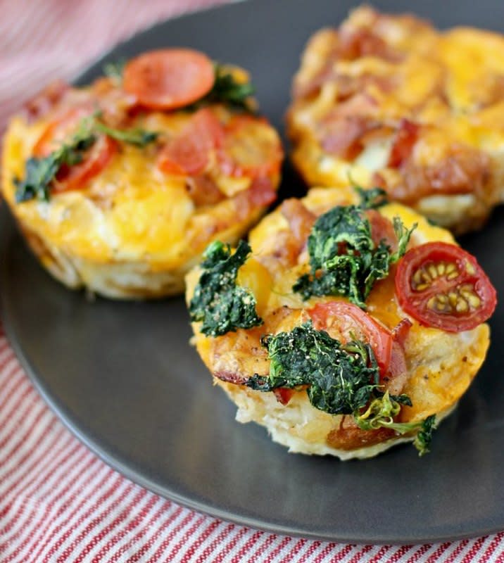 <p>Get the recipe: <a href="https://www.karenskitchenstories.com/2019/10/individual-tater-tot-breakfast.html" rel="nofollow noopener" target="_blank" data-ylk="slk:Individual Tater Tot Breakfast Casserole Muffins;elm:context_link;itc:0;sec:content-canvas" class="link "><strong>Individual Tater Tot Breakfast Casserole Muffins</strong></a></p>