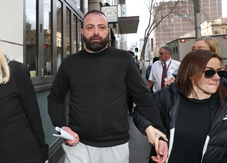Nabil Maghnie leaves the Melbourne Magistrates court on bail in Melbourne, July 23, 2019. Source: AAP