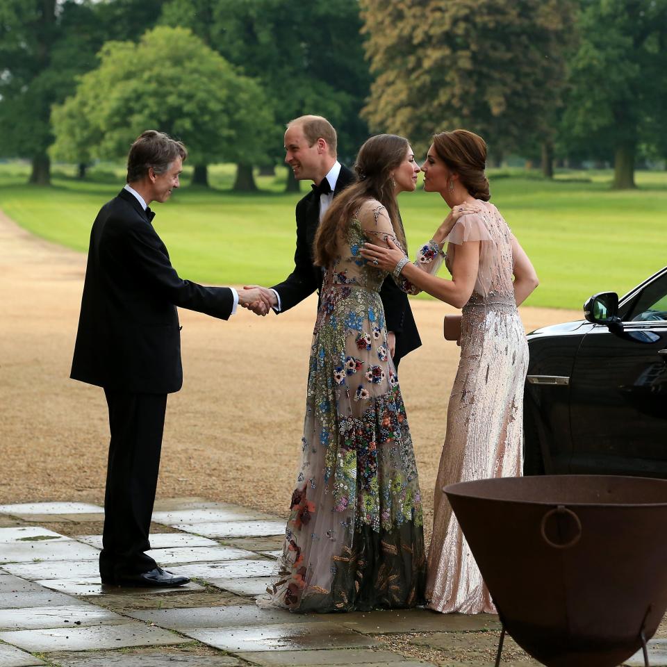 The Marquess and Marchioness of Cholmondeley greet the Duck and Duchess of Cambridge at a gala dinner, held at Houghton in aid of the charity East Anglia's Children's Hospices, in June 2016 - Credit: Stephen Pond / Getty Images 