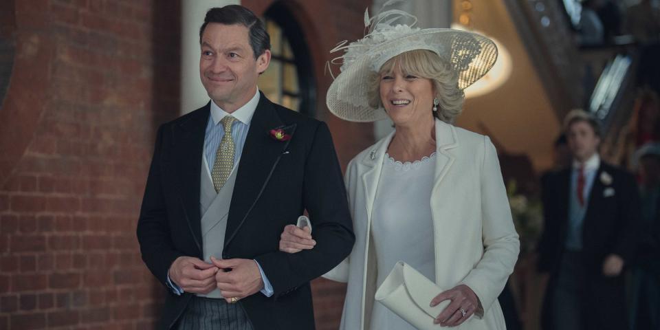 Dominic West as Prince Charles, Olivia Williams as Camilla/ Credit: Justin Downing