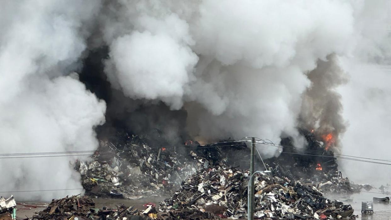 Among other allegations, AIM says the environment minister did not identify the contaminants allegedly released during the Sept. 14 fire at its harbourfront scrapyard. (Roger Cosman/CBC - image credit)