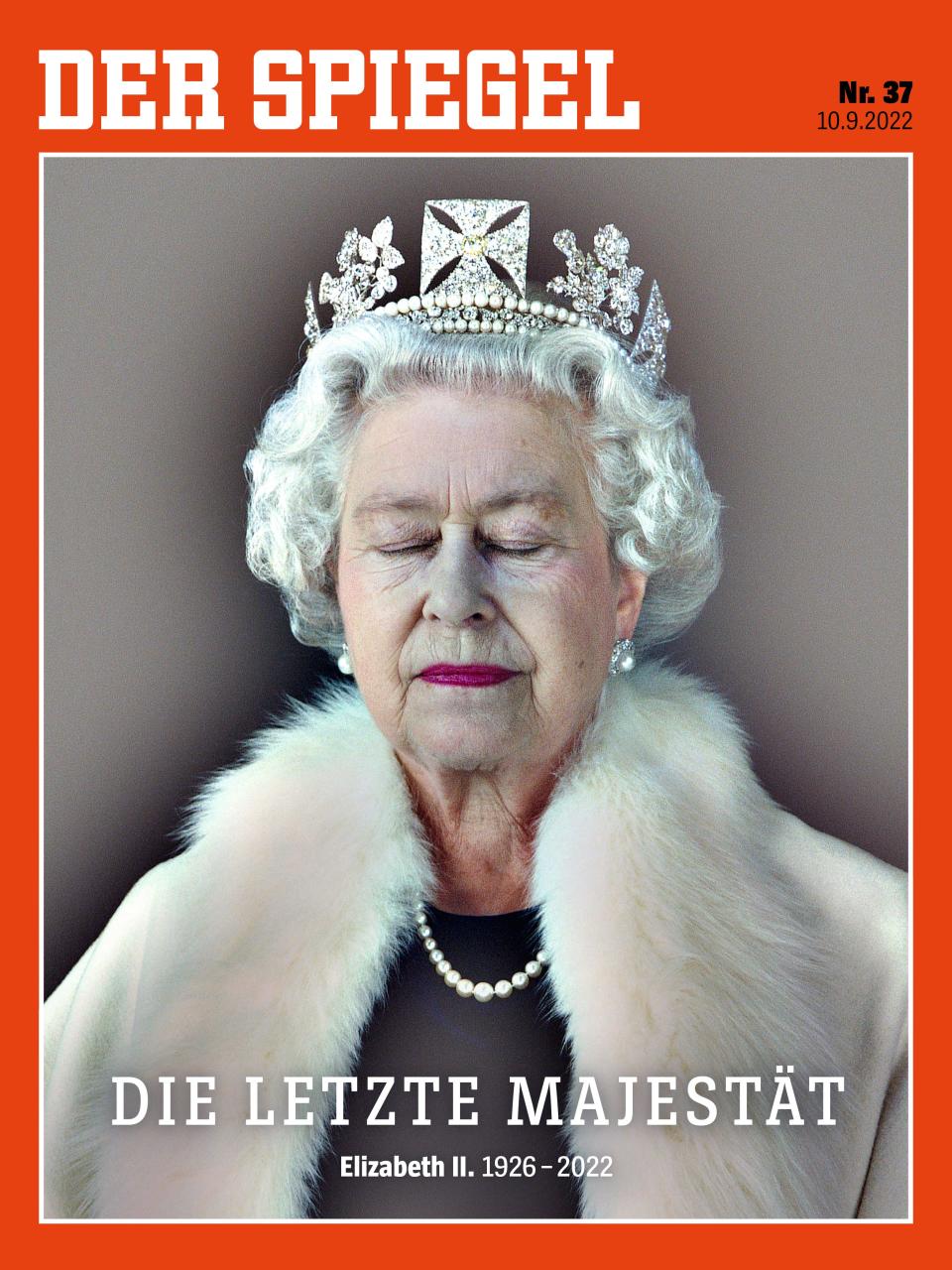 Der Spiegel's cover on September 9, 2022, marking the death of Queen Elizabeth II.