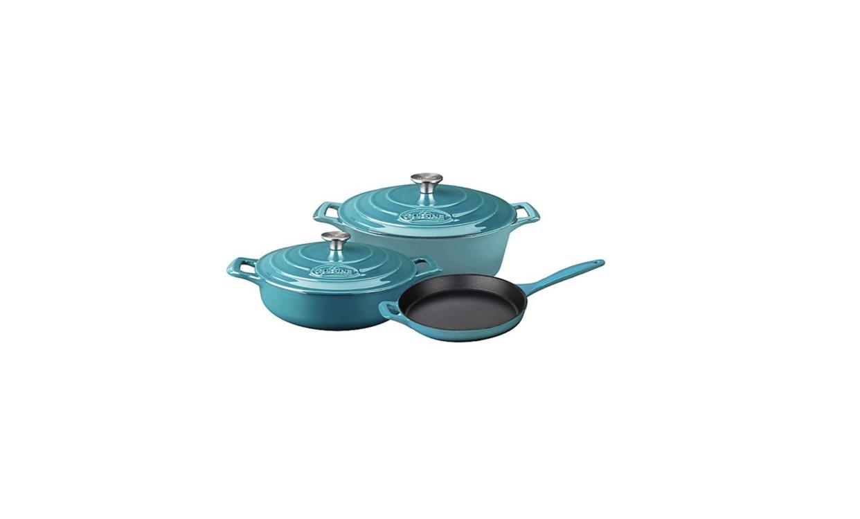 <p><a href="https://go.redirectingat.com?id=74968X1596630&url=https%3A%2F%2Fwww.bedbathandbeyond.com%2Fstore%2Fproduct%2Fla-cuisine-pro-5-piece-enameled-cast-iron-oval-cookware-set%2F3339038&sref=https%3A%2F%2Fwww.townandcountrymag.com%2Fthe-scene%2Fweddings%2Fg45322894%2Fwedding-registry-tips-and-tricks%2F" rel="nofollow noopener" target="_blank" data-ylk="slk:Shop Now;elm:context_link;itc:0;sec:content-canvas" class="link rapid-noclick-resp">Shop Now</a></p><p>Cast Iron Cookware</p><p>bedbathandbeyond.com</p><p>$419.99</p><span class="copyright">Courtesy</span>