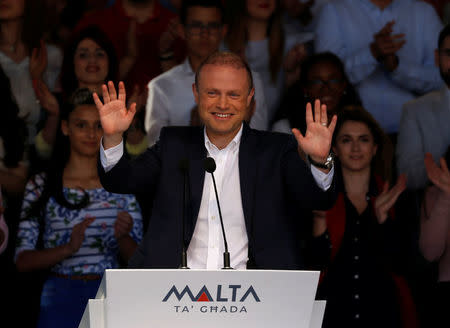 Maltese Prime Minister Joseph Muscat arrives at a Labour Party May Day rally, after he urged supporters to attend as a response to the revelations made by the Daphne Project, according to local media, in Valletta, Malta May 1, 2018. REUTERS/Darrin Zammit Lupi