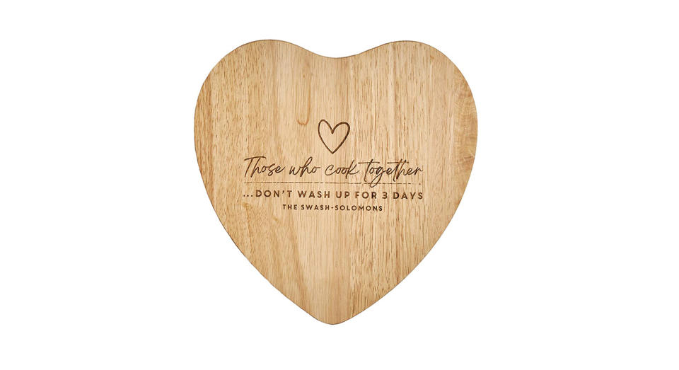 Those Who Cook Together Personalised Heart Chopping Board