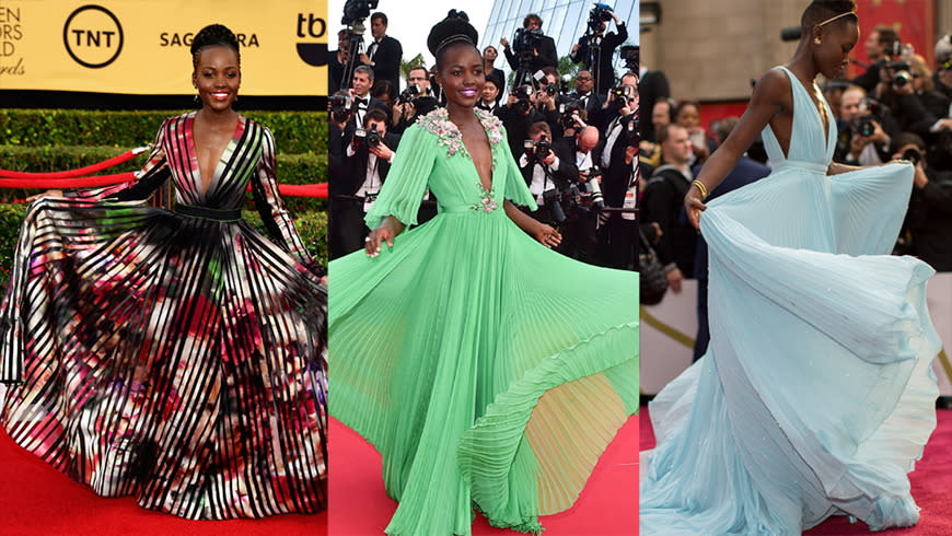 Lupita Nyong’o Loves a Flowy Dress Moment