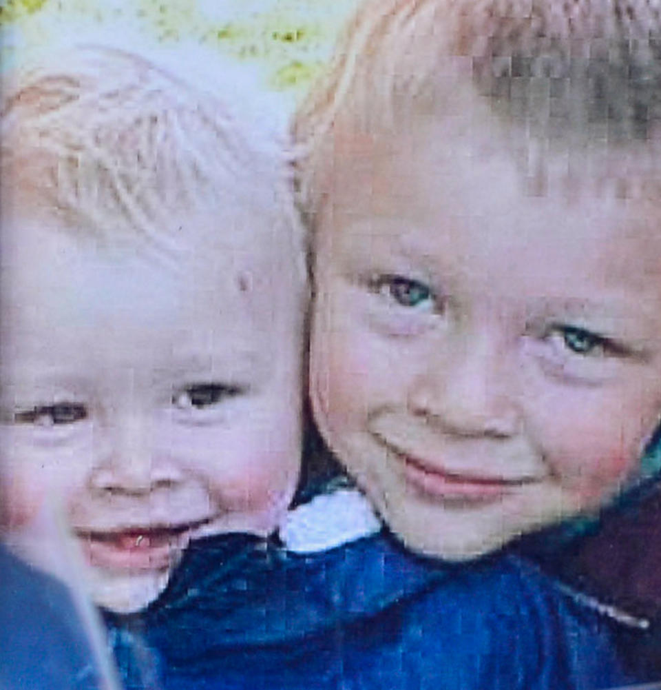 Heartbreaking: the two young brothers killed by Brown (SWNS)