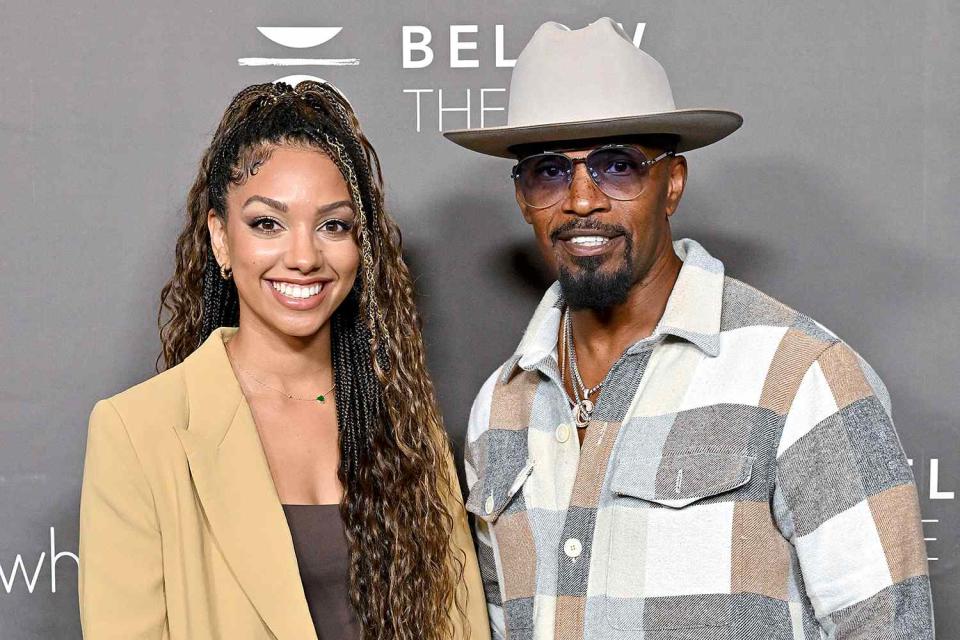 <p>Axelle/Bauer-Griffin/FilmMagic</p> Corinne Foxx and Jamie Foxx on October 01, 2022 in Los Angeles, California. 