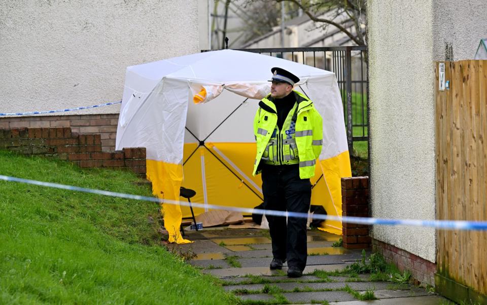 South Wales Police officer on the scene in Wildmill - Wales news service