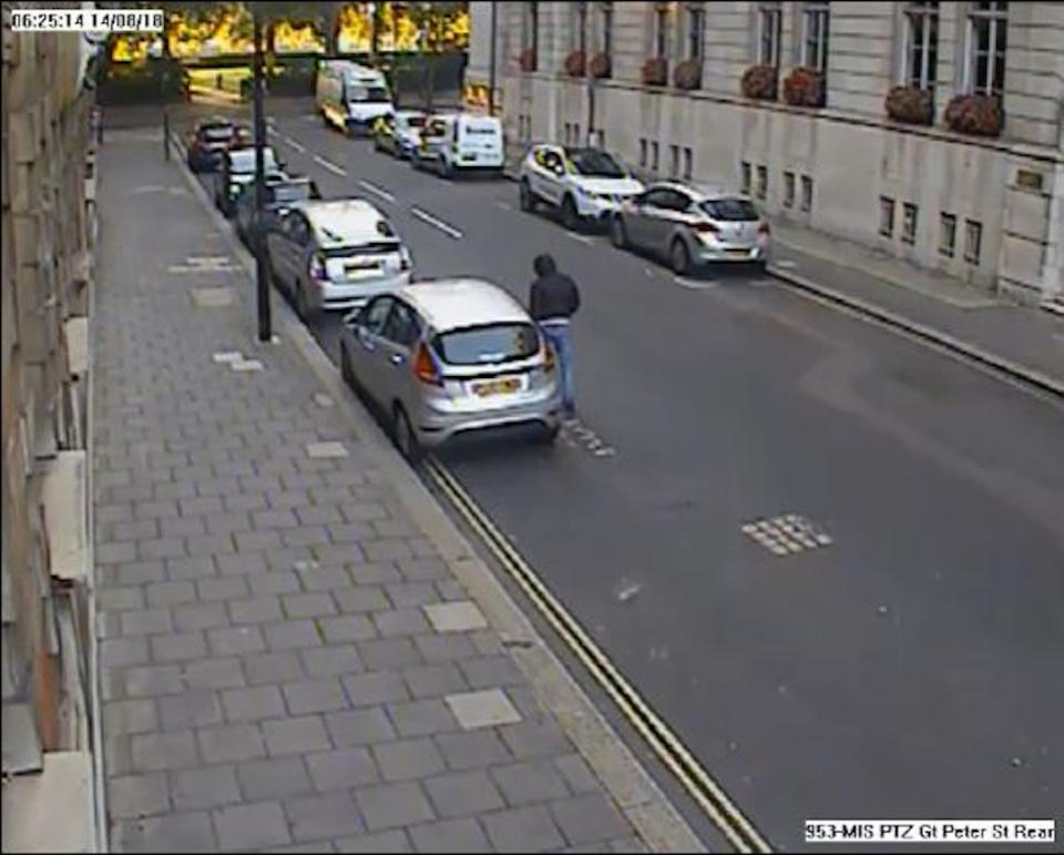 CCTV footage of Salih Khater getting into his car in Westminster before the attack (Picture: PA)