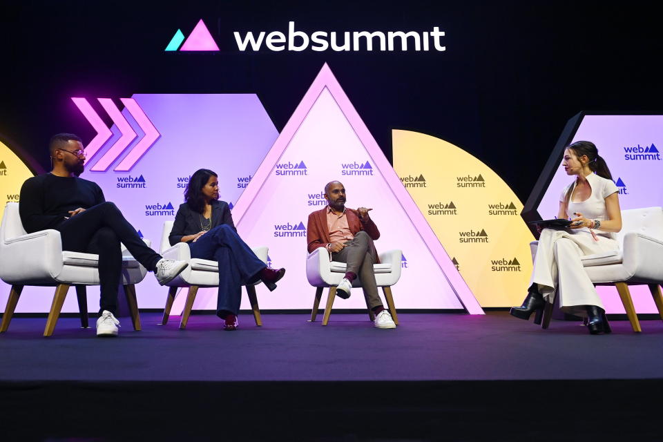 Jaidev Janardana, pictured middle, spent 12 years at Capital One. Starting out in McLean, Virginia, he was initially focused on the US card business. Photo: Sportsfile