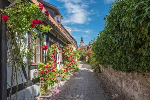 A medieval alley in Visby, Sweden - Credit: AP