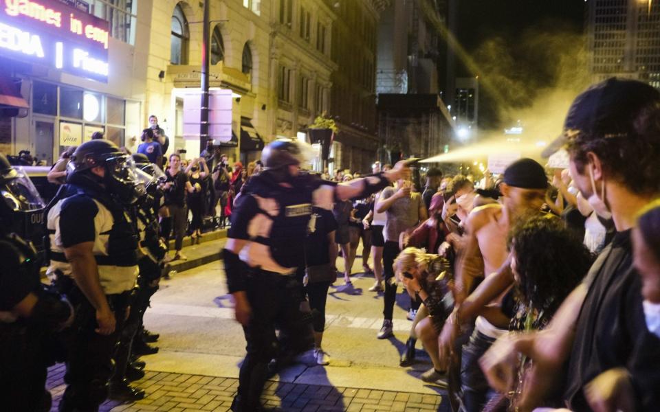 What started as a peaceful demonstration near the Ohio Statehouse in solidarity with other protests throughout the country turned into a riot  - Getty