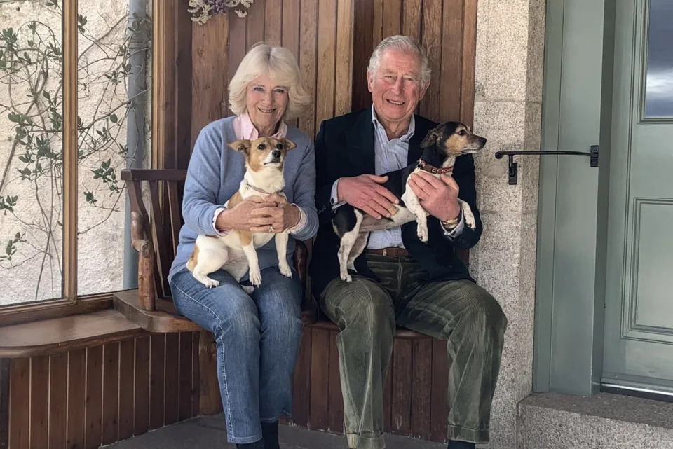 Charles and Camilla celebrating their 15th wedding anniversary at Balmoral in April 2020 (Clarence House via Getty Images)