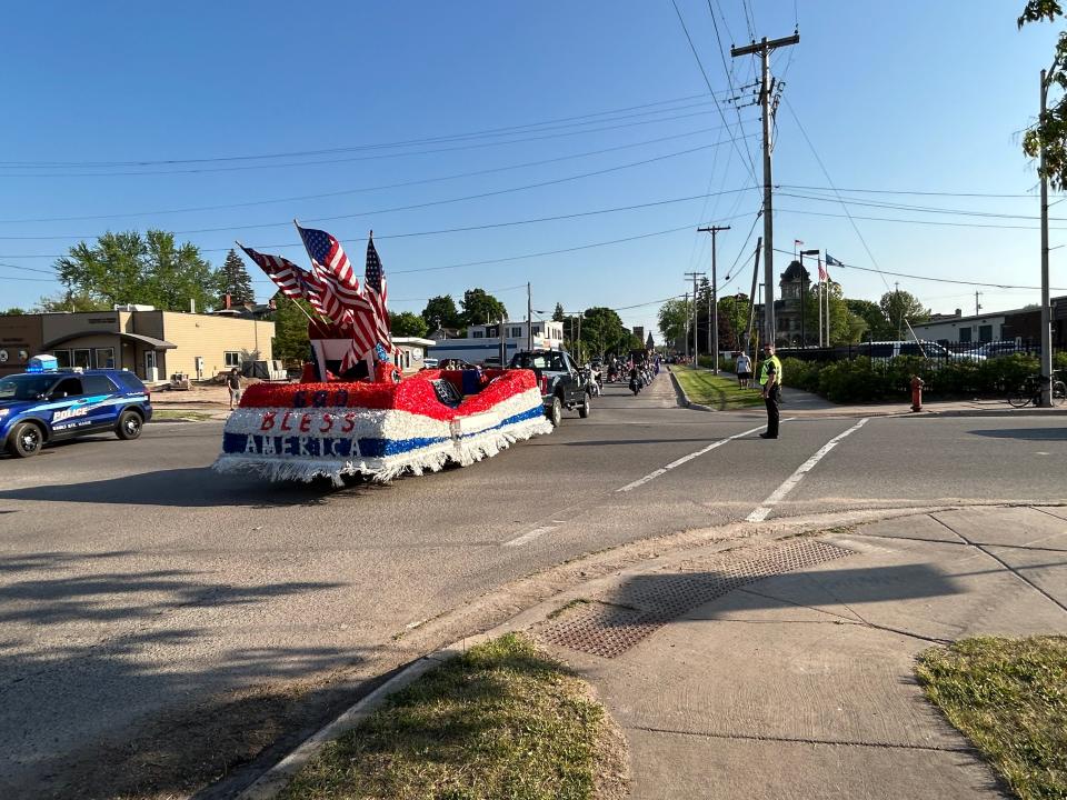 Floats and other participants in the annual Memorial Day parade in Sault Ste. Marie on Tuesday, May 30.