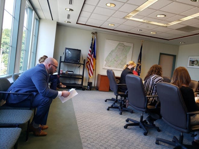 Somerset County District Attorney Jeffrey Thomas waits to discuss business at a previous commissioners' meeting.