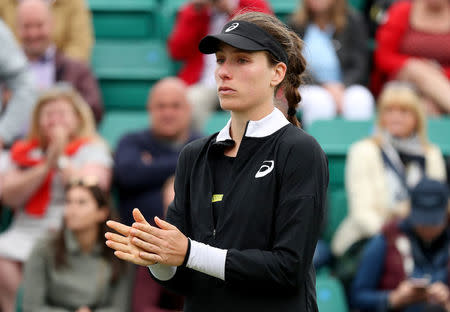 Tennis - WTA International - Nature Valley Open - Nottingham Tennis Centre, Nottingham, Britain - June 17, 2018 Great Britain's Johanna Konta after defeat in her final match against Ashleigh Barty of Australia Action Images via Reuters/Peter Cziborra