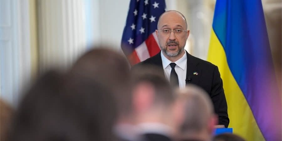 Prime Minister of Ukraine Denys Shmyhal in Washington on April 13