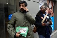 Vikash Dhorasso, former international soccer player and La France Insoumise (LFI) mayor candidate for Paris' 18th district, campaigns in Paris