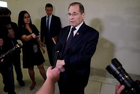 Rep. Jerry Nadler (D-NY) speaks with reporters as Former White House Communications Director Hope Hicks sits for a closed door interview before the House Judiciary Committee on Capitol Hill