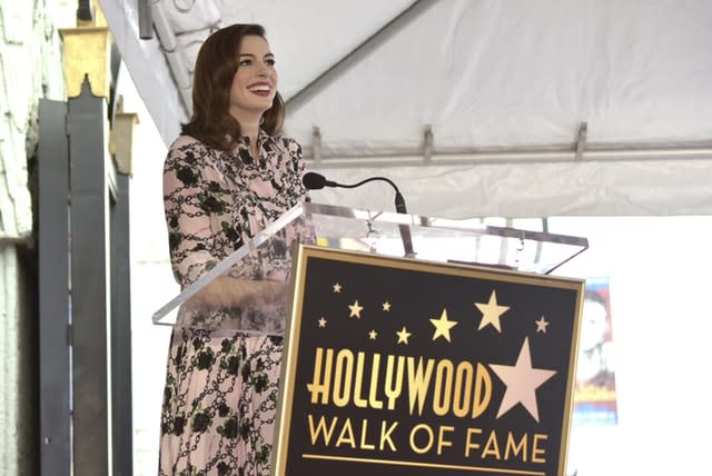 Anne Hathaway Honored with a Star on the Hollywood Walk of Fame