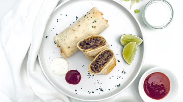 Air Fryer Beef Chimichangas • www.