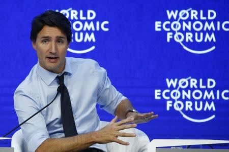 Justin Trudeau, Prime Minister of Canada attends the annual meeting of the World Economic Forum (WEF) in Davos, Switzerland January 22, 2016. REUTERS/Ruben Sprich