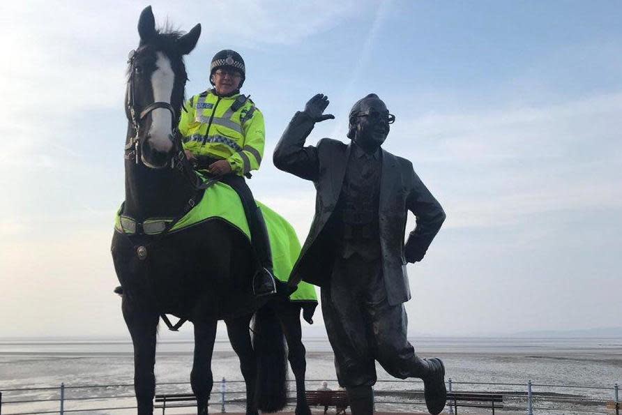 Police horse dies after being impaled by metal pole following Blackpool v Fleetwood game