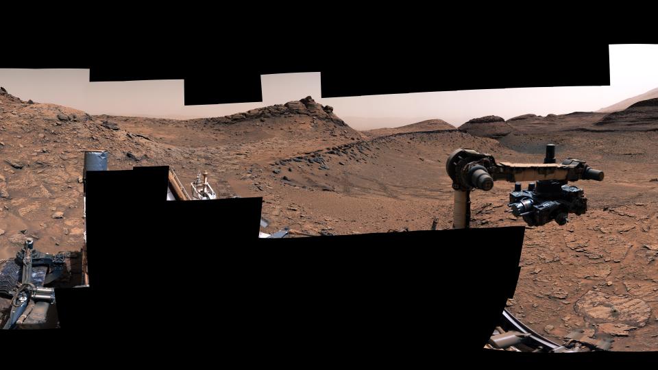 A portion of a panorama taken by the Mars Curiosity rover of the 