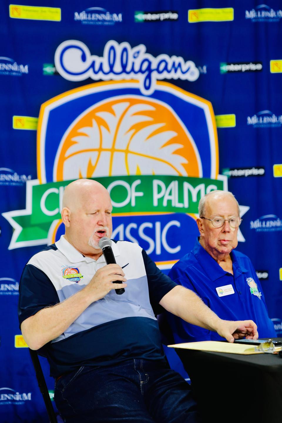 The teams were released for this year’s City of Palms Classic field at a press conference at Suncoast Credit Union. Donnie Wilkie, City of Palms Tournament Director, read off the team names. John Naylor, Executive Director, was also on hand. A handful of coaches were on Zoom and spoke on that it means to come to this tournament.