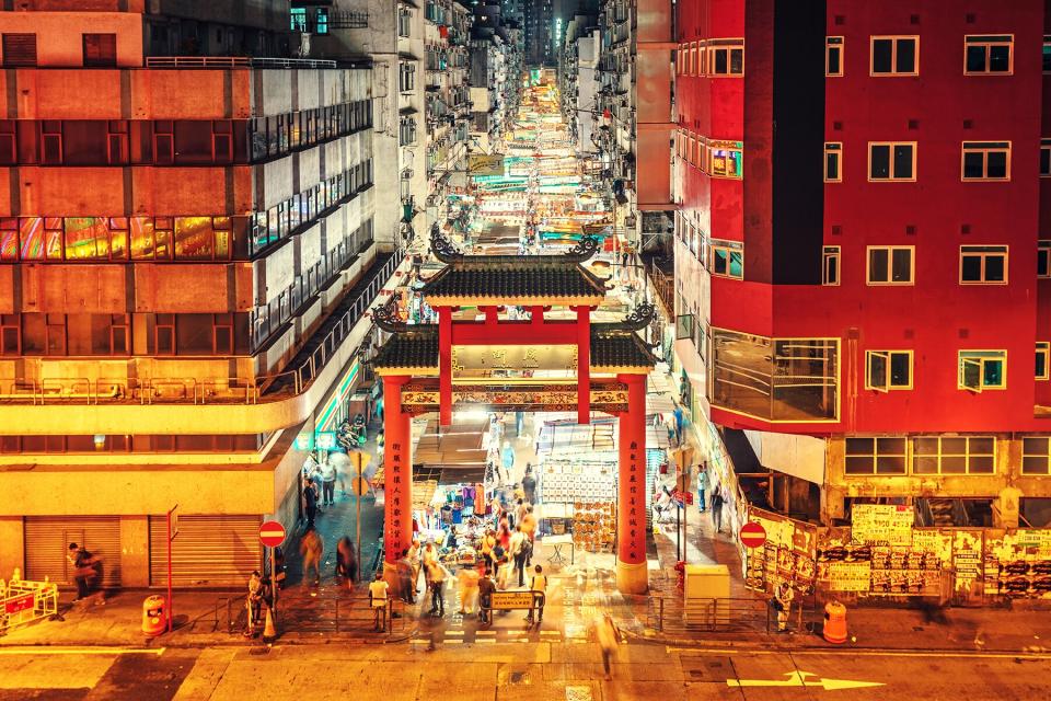 The Temple Street night market, Hong Kong