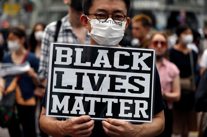 Protest following the death of George Floyd who died in police custody in Minneapolis, in Tokyo