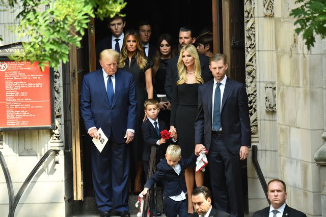 Stephen Lovekin/Shutterstock The Trump family at St. Vincent Ferrer Roman Catholic Church in N.Y.C. for Ivana Trump's funeral on July 20, 2022