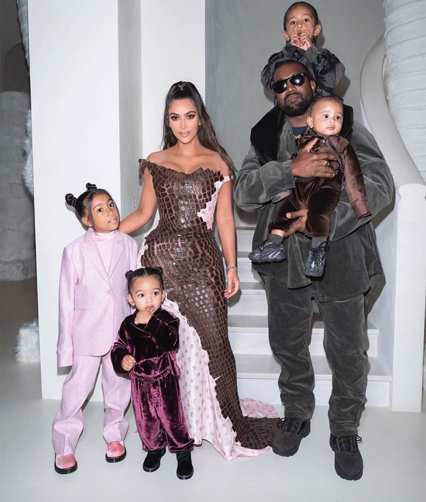 Kim Kardashian and Kanye West with their children | Kim Kardashian/Instagram