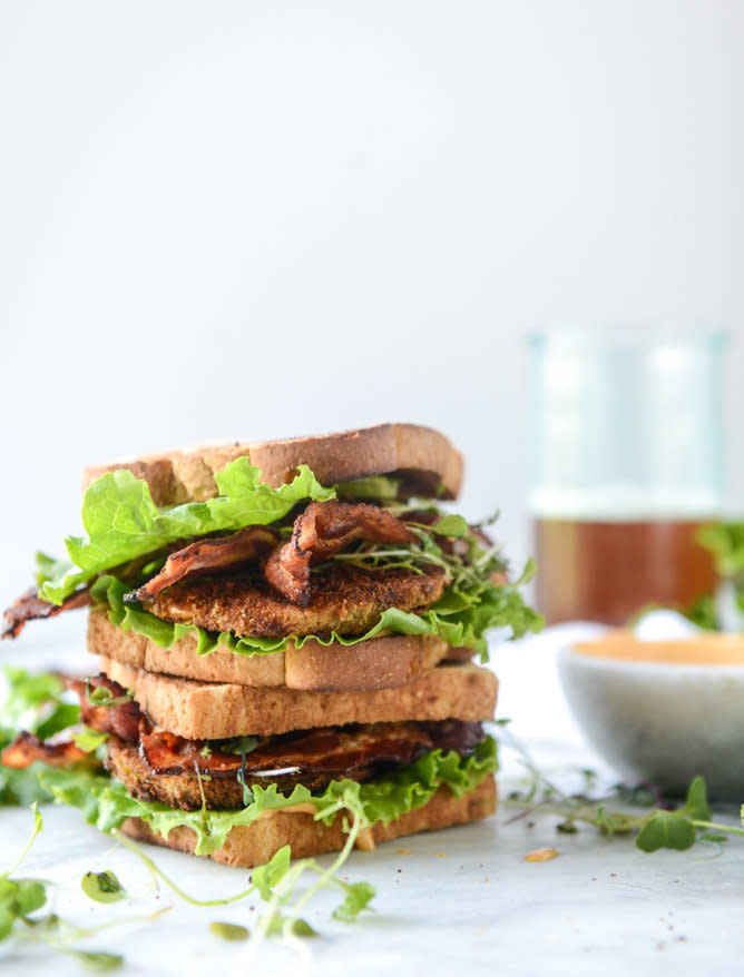 <strong>Get the <a href="http://www.howsweeteats.com/2016/06/bacon-fried-green-tomato-blts-with-special-sauce/" target="_blank">Fried Green Tomato BLTs recipe</a>&nbsp;from How Sweet It Is</strong>