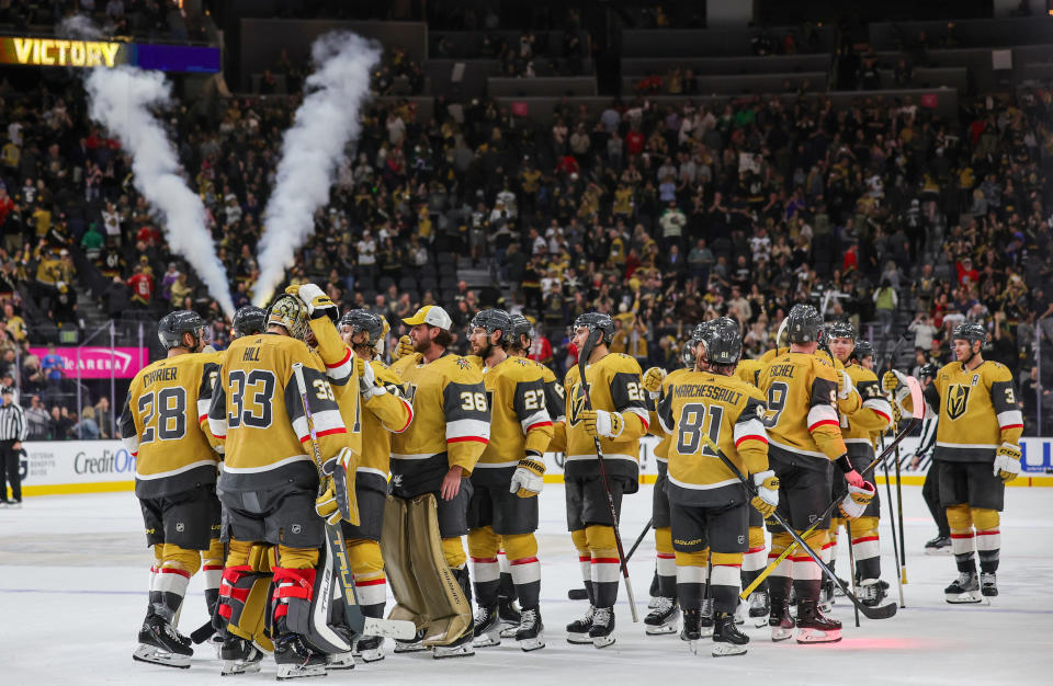 The Golden Knights beat the Stars on Tuesday in a rematch of last season’s West finals. (Ethan Miller/Getty Images)