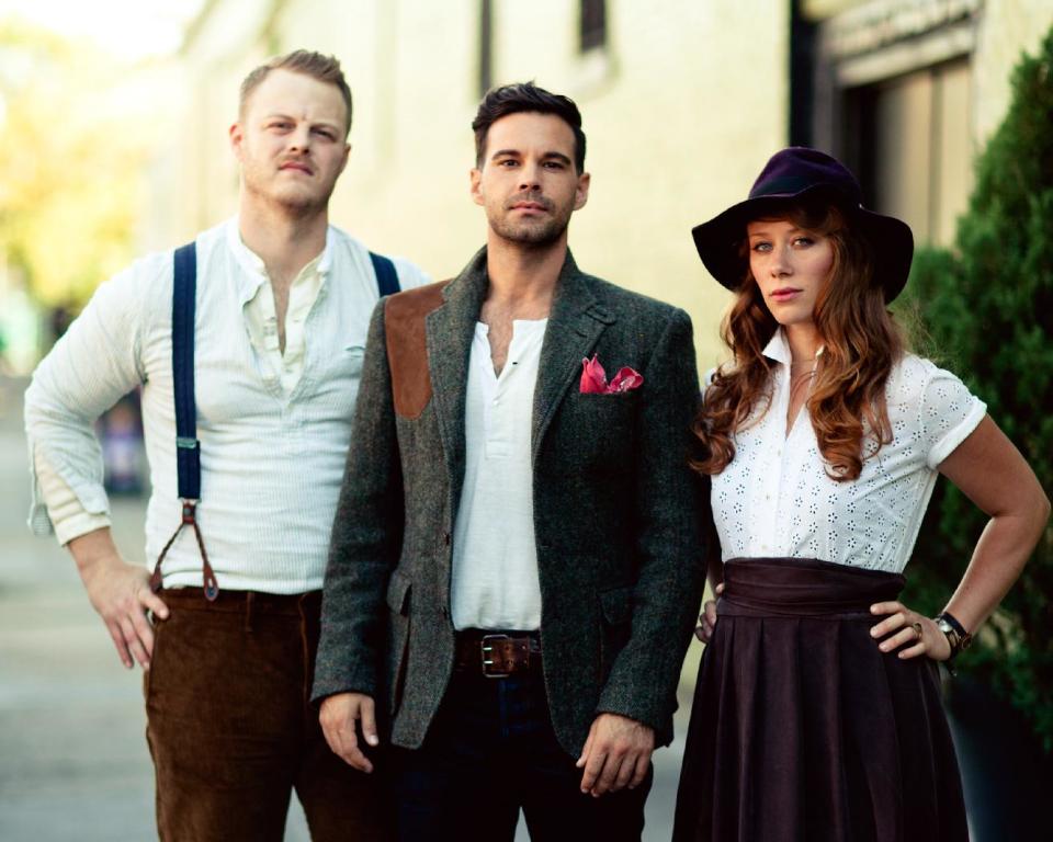 This publicity image released by Descendant Records shows members of The Lone Bellow, from left, Brian Elmquist, Zach Williams, and Kanene Pipkin. (AP Photo/Descendant Records)