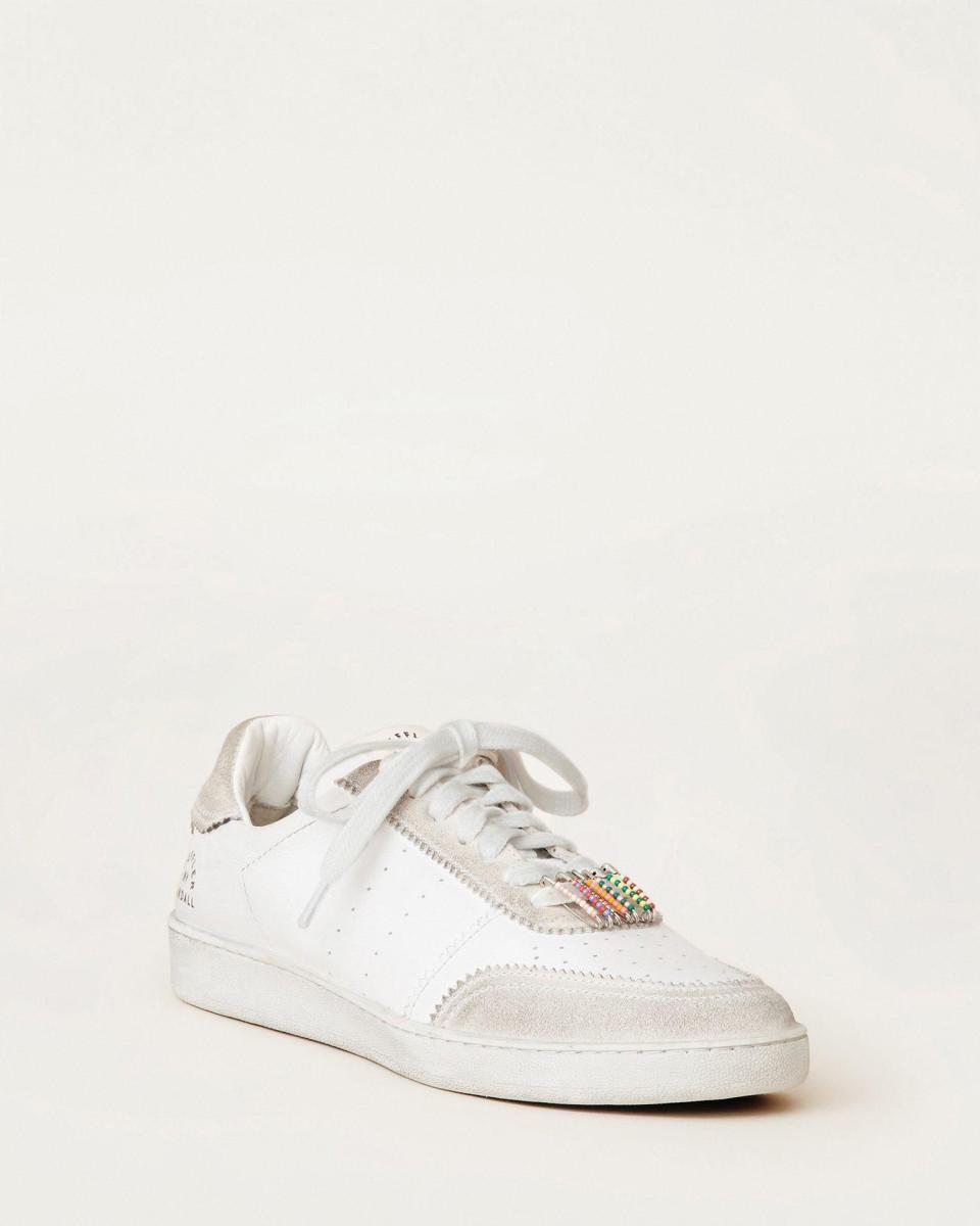 Keeley White Beaded Pin Sneaker